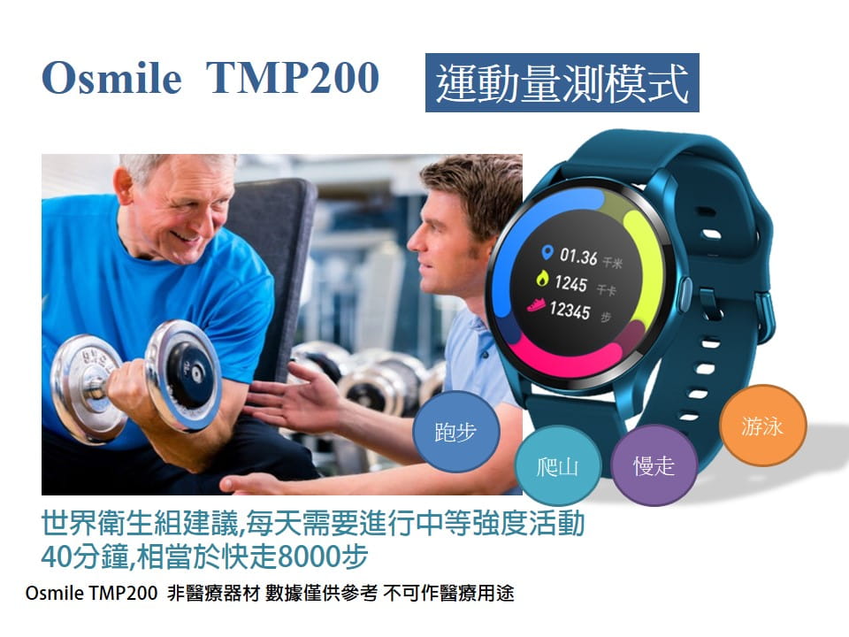 【Osmile】 TMP200 環溫血氧 (脈搏血氧）-藍 2