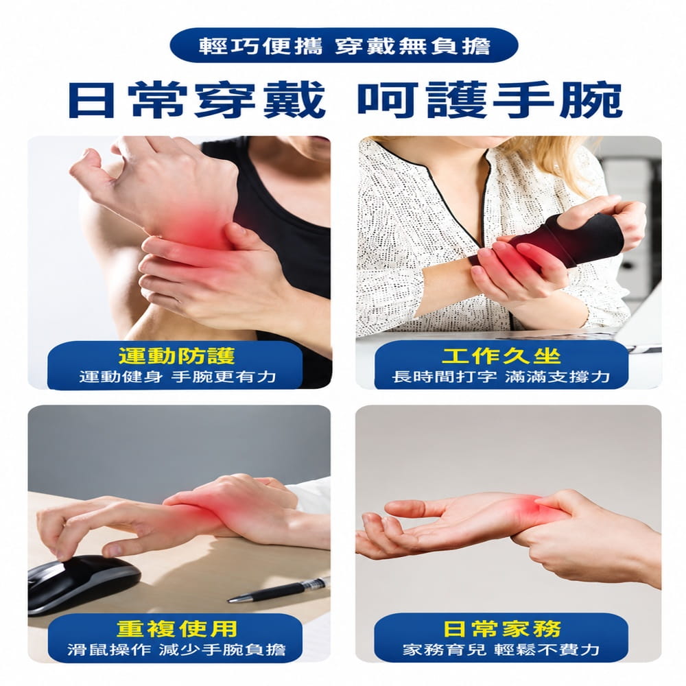 【CAIYI 凱溢】Aolikes 輕薄運動加壓護腕 高爾夫球 匹克球手腕固定支撐 4