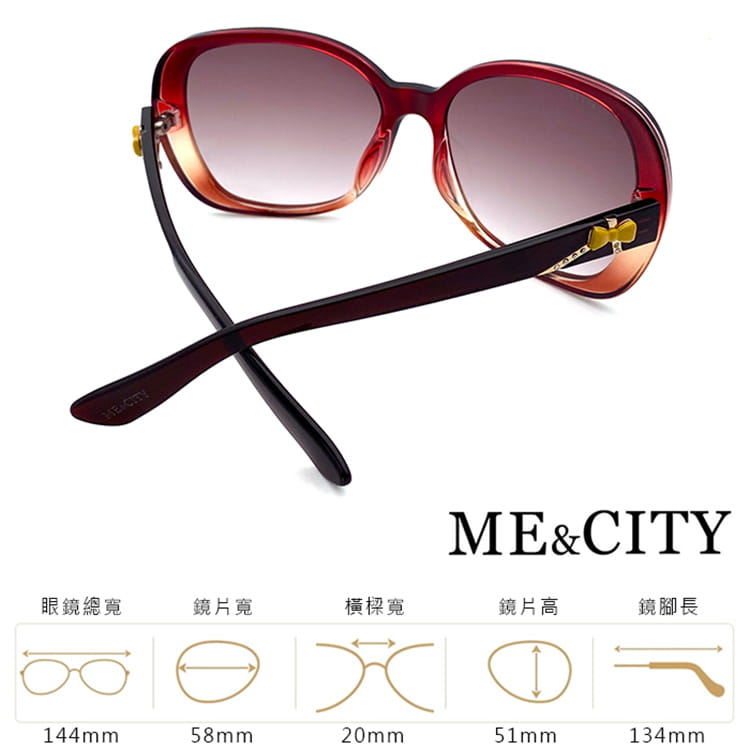 【ME&CITY】 甜美蝴蝶結雙色鑽太陽眼鏡 抗UV (ME 120028 E140) 13