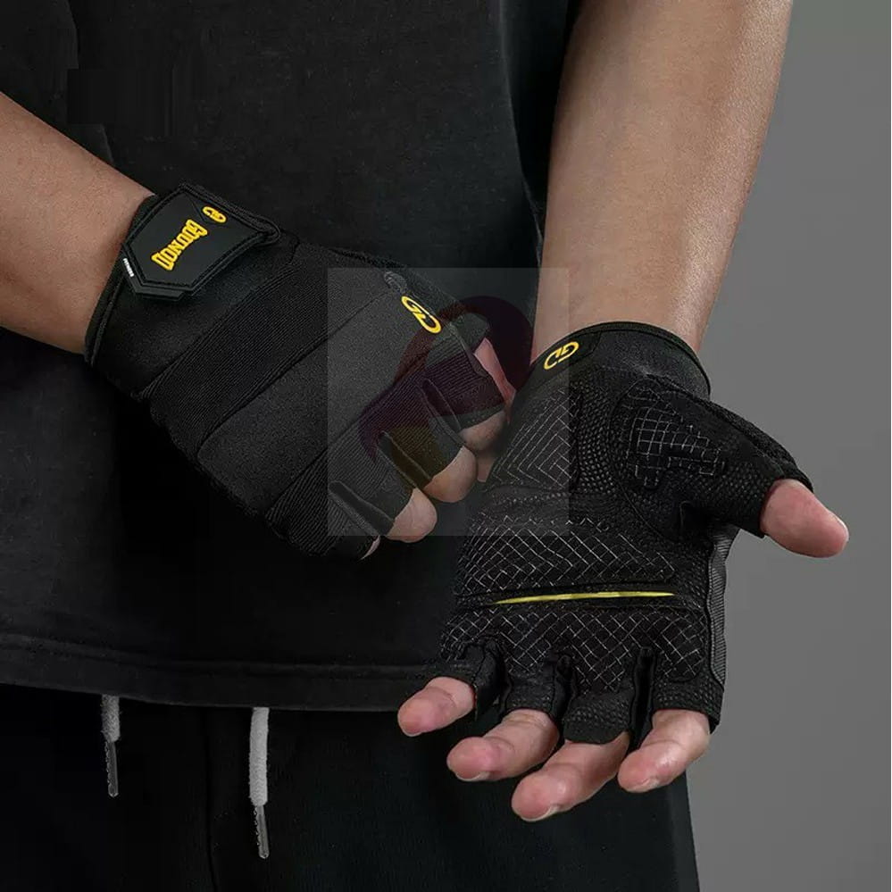 運動健身半指手套 健身綜合訓練手套 加強護腕手套 健身手套 重訓手套 舉重器械護手掌 3