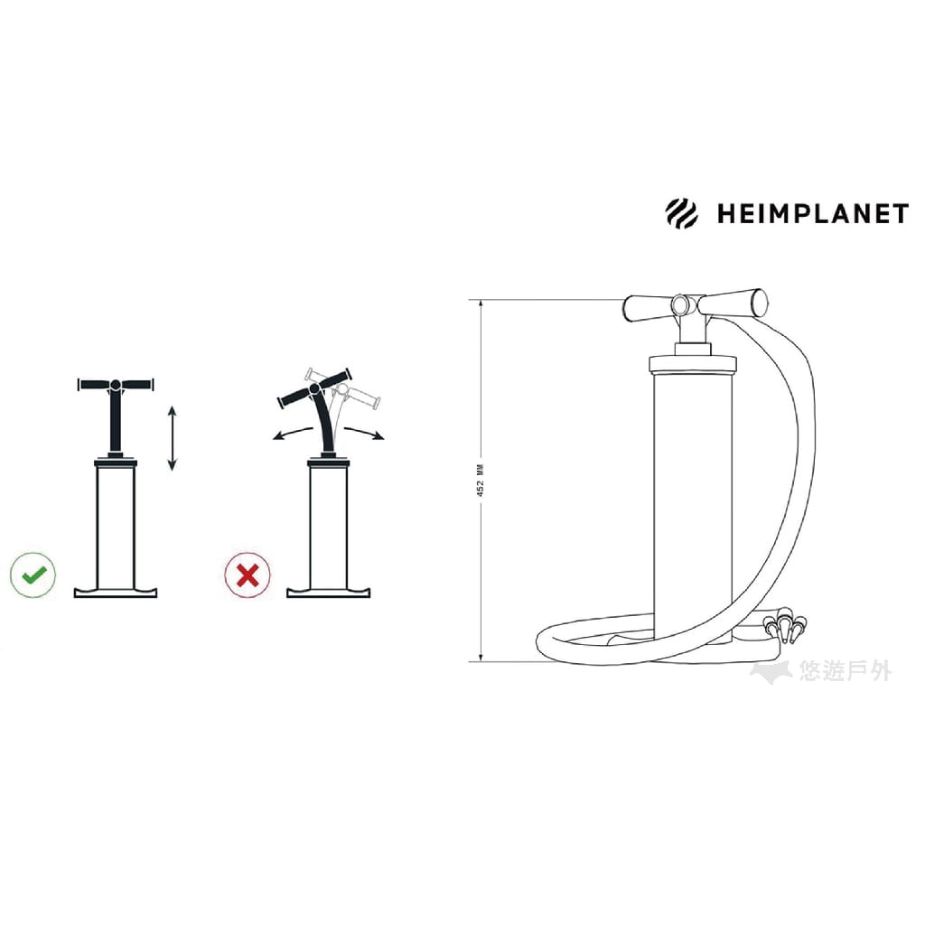 【德國HEIMPLANET】Hand Pump double action 打氣筒 (悠遊戶外) 4