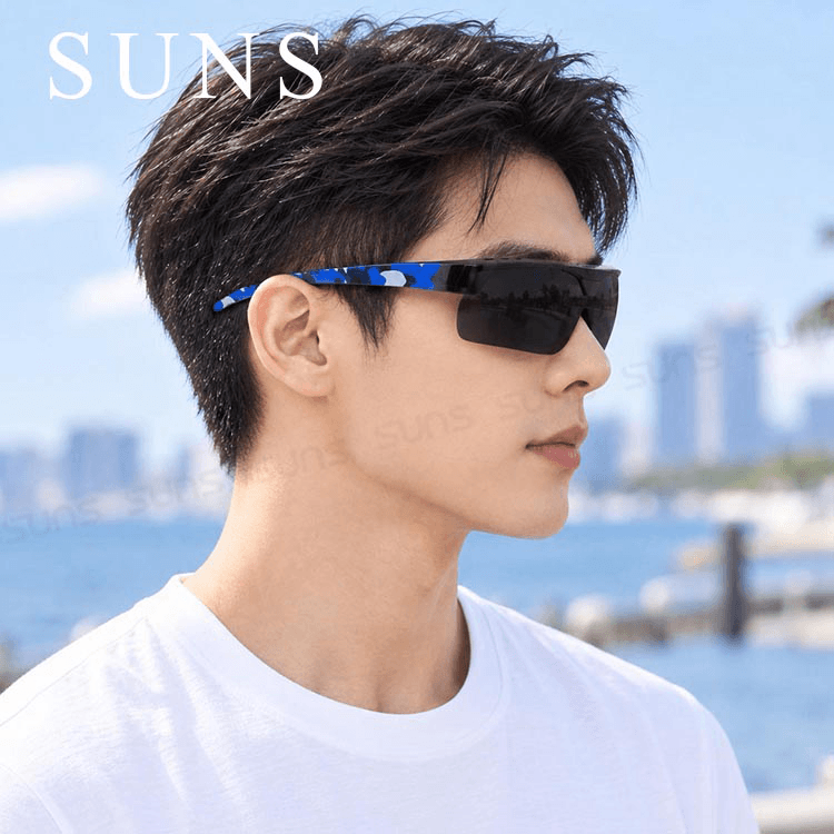 【suns】休閒上翻式偏光墨鏡  迷彩藍 (可套鏡) 抗UV 3