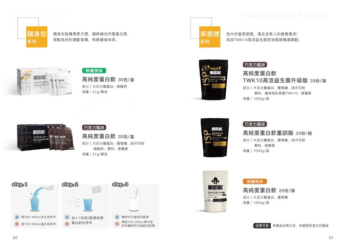 【國體大戰肌能®】添加TWK10高活益生菌版大豆分離蛋白 | 巧克力風味(1kg/袋，內含33) 14