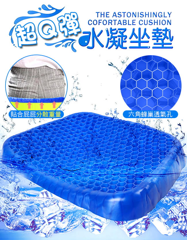 蜂巢式凝膠坐墊(送防塵套)   水感凝膠墊 1