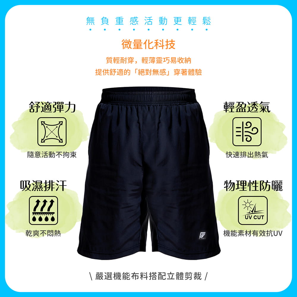 【GIAT】台灣製雙口袋輕量排汗運動短褲 14