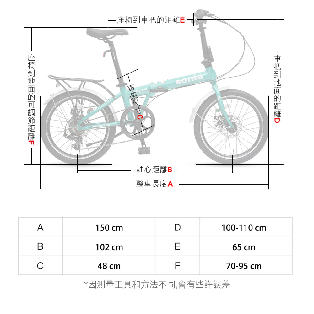 SPORTONE Sonia Today 100 鋁合金高級折疊碟剎Minivelo自行車 15