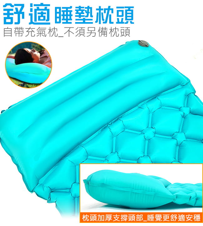 超輕量蛋巢式充氣墊(帶枕頭.送收納袋)   蛋槽充氣睡墊 5
