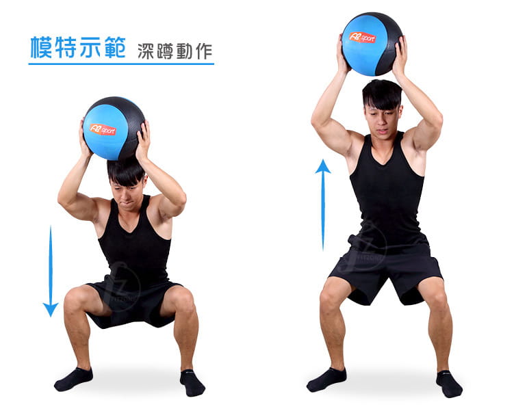 【ABSport】橡膠重力球（2KG－黑款）／健身球／重量球／藥球／實心球／平衡訓練球 5