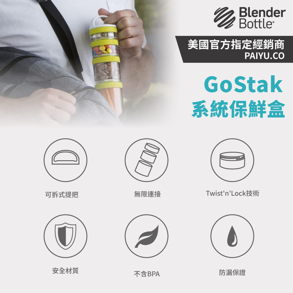 【Blender Bottle】Gostak系列｜Tritan｜多功能保鮮盒｜4層｜4色 1