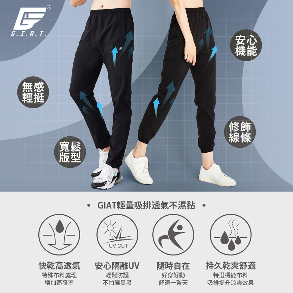 【GIAT】台灣製UPF50+機能運動輕量褲 2