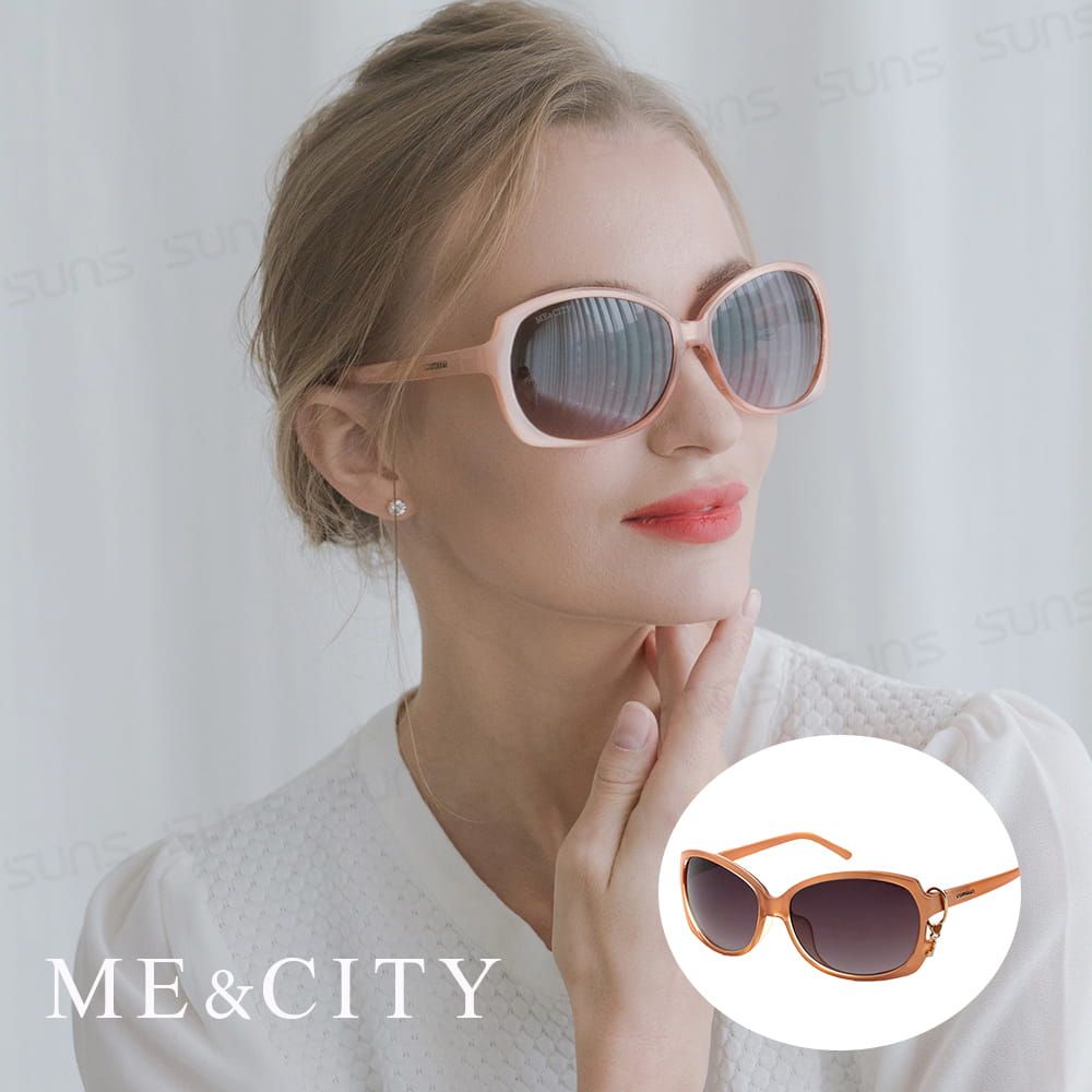 【ME&CITY】 甜美心型鎖鍊太陽眼鏡 抗UV (ME 1224 J01) 0