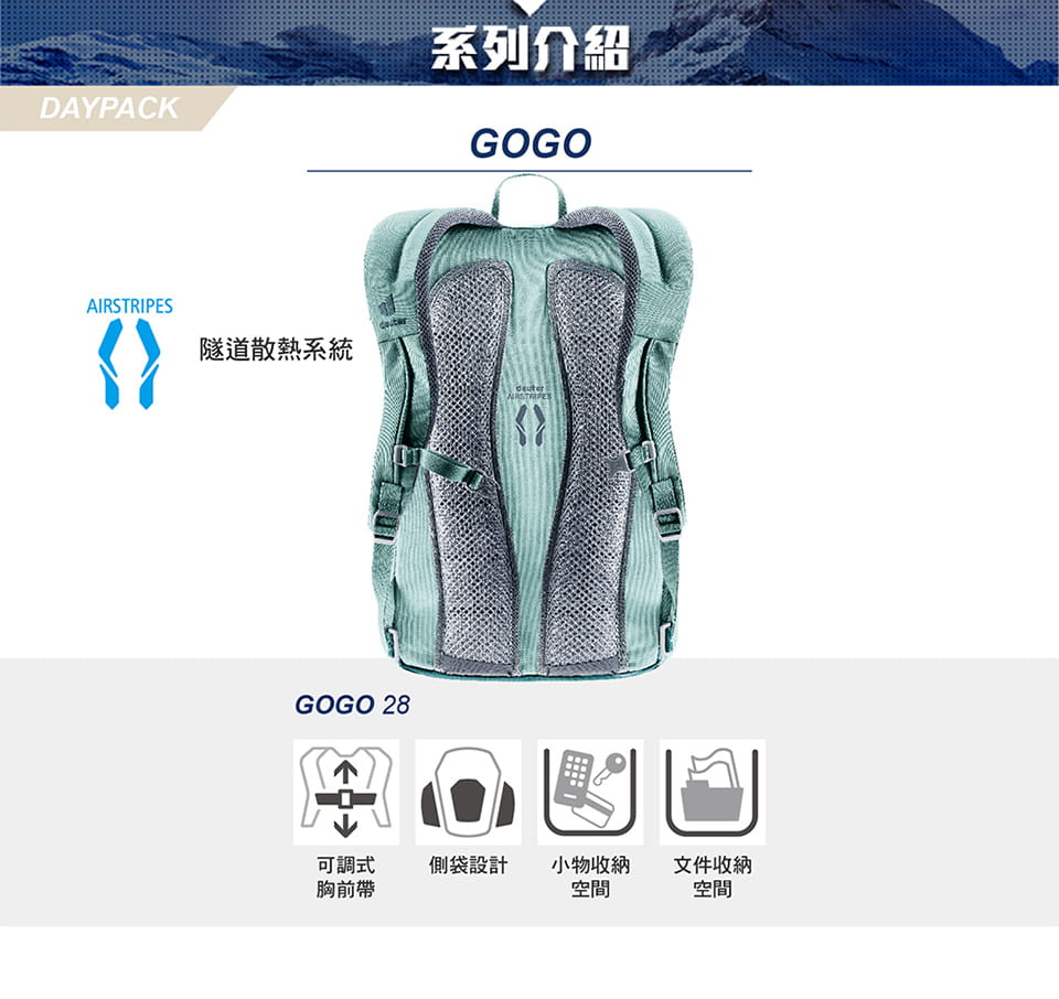 【deuter 德國】GOGO休閒旅遊背包25L(3813224A綠 旅遊背包/50週年聯名款) 1
