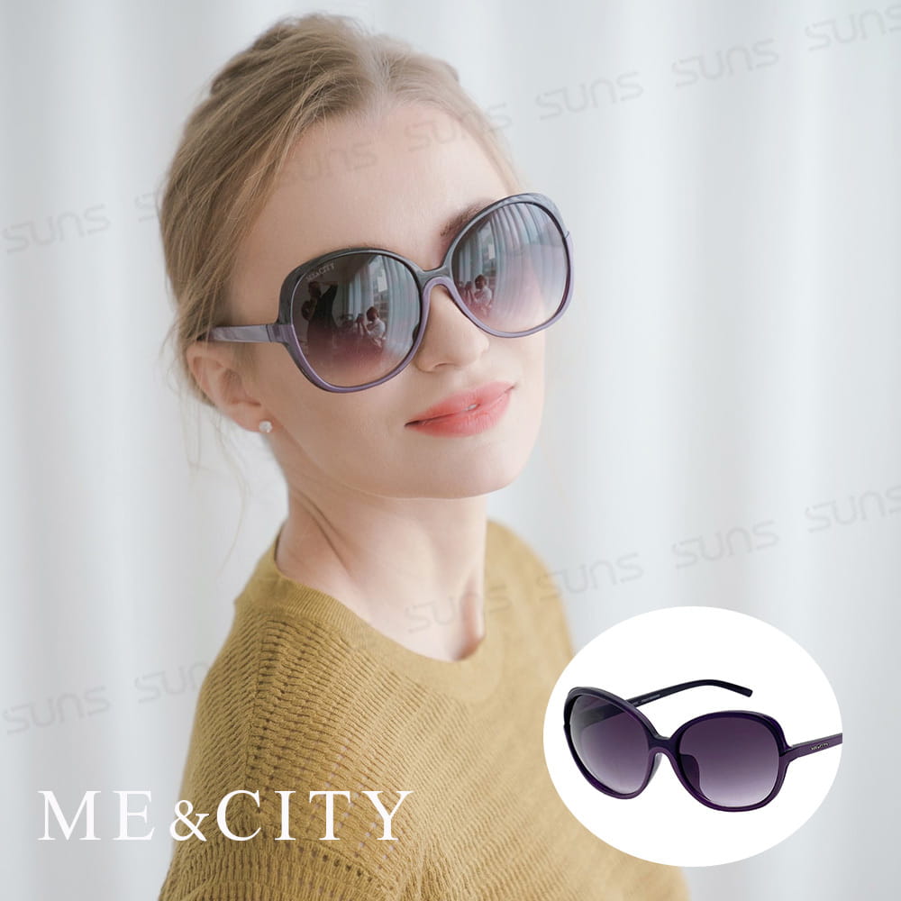 【ME&CITY】 義式浪漫雙色太陽眼鏡 抗UV400 (ME 120004 H131) 0
