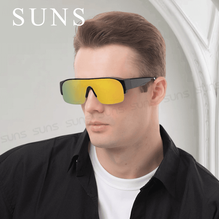 【suns】大框墨鏡 桔水銀偏光太陽眼鏡 抗UV400 (可套鏡) 1