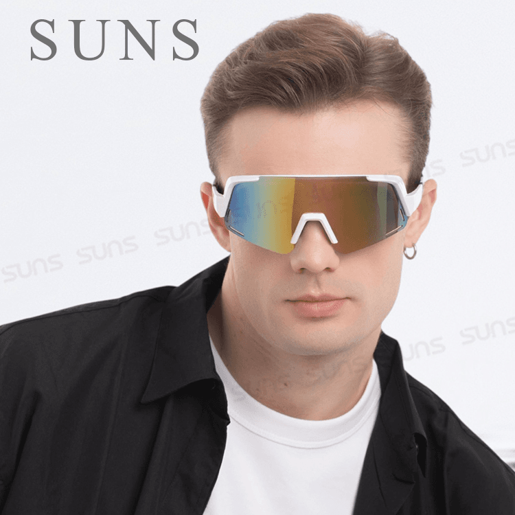 【suns】MIT戶外運動大框偏光墨鏡 風鏡柱面 白框紅水銀 抗UV400【S517】 4