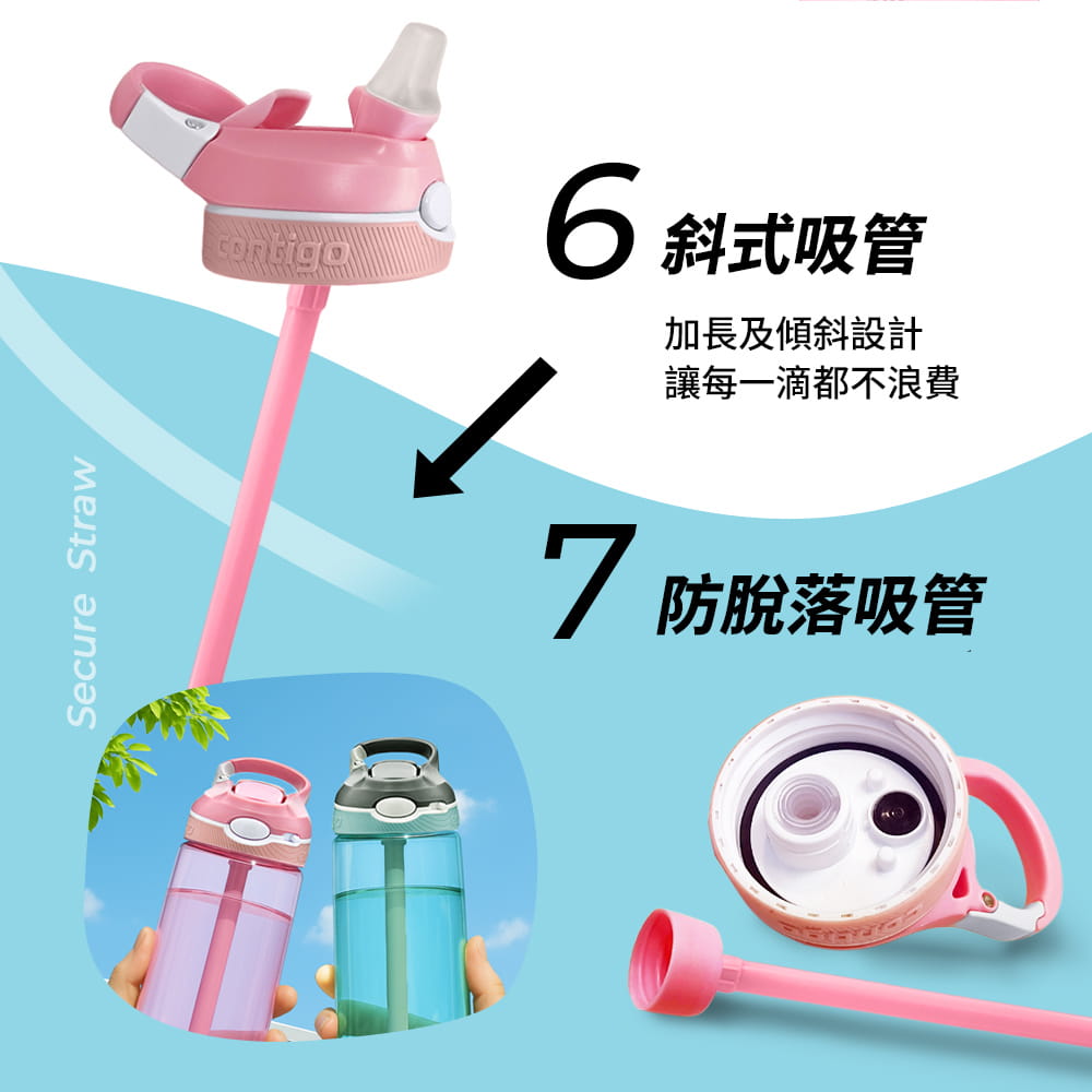 【Contigo】美國CONTIGO Tritan防漏彈蓋吸管水瓶590ccAshland(冷水瓶/運動水壺) 5