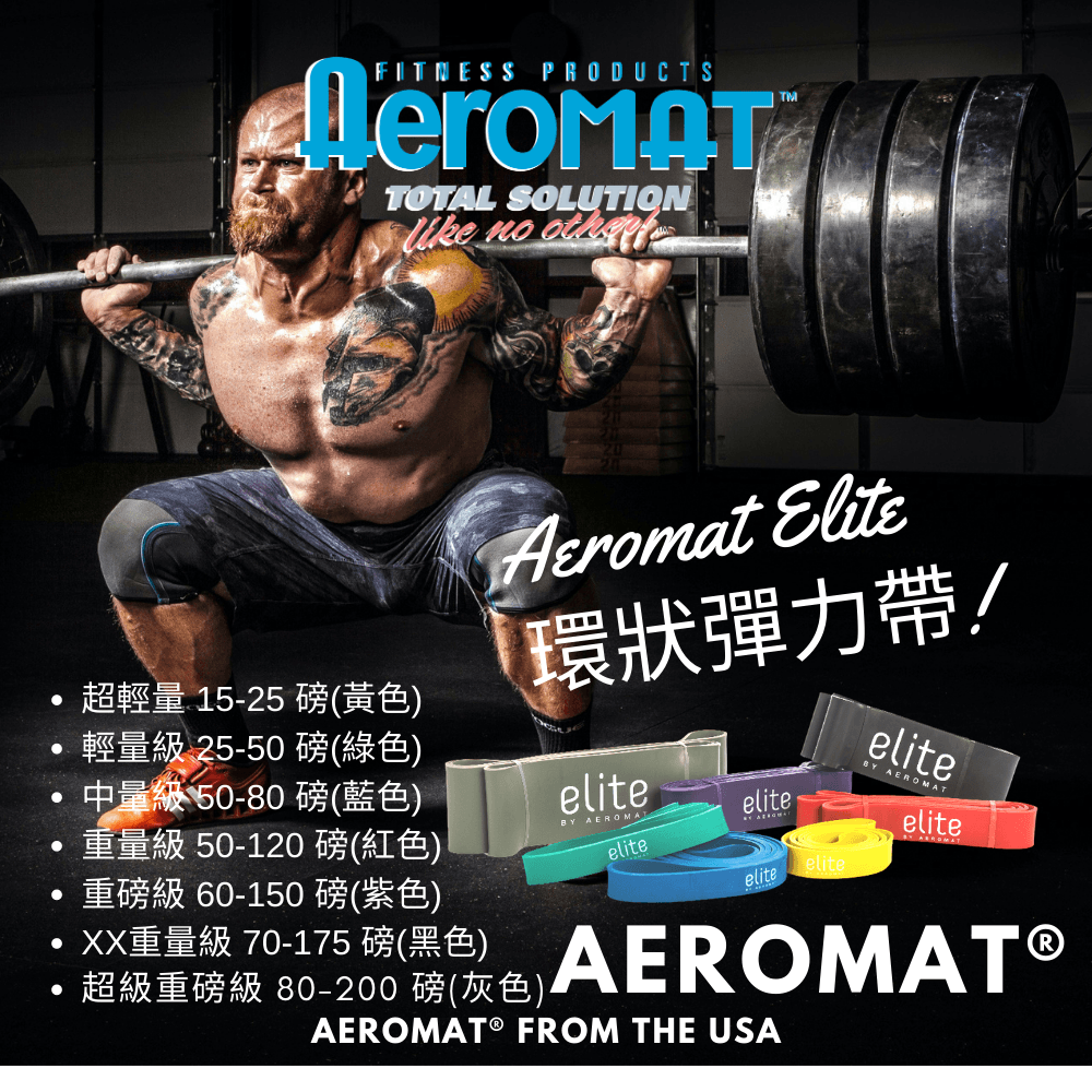 【美國AeroMat】環狀彈力帶-2X重量級70-175磅 1