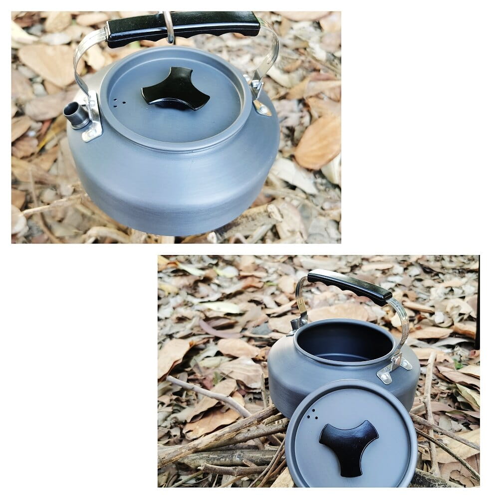 野外茶壺野營鋁合金1.1L咖啡壺便攜開水壺 6