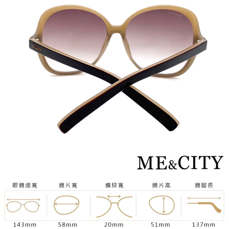 【ME&CITY】 義式浪漫雙色太陽眼鏡 抗UV400 (ME 120004 I262) 13