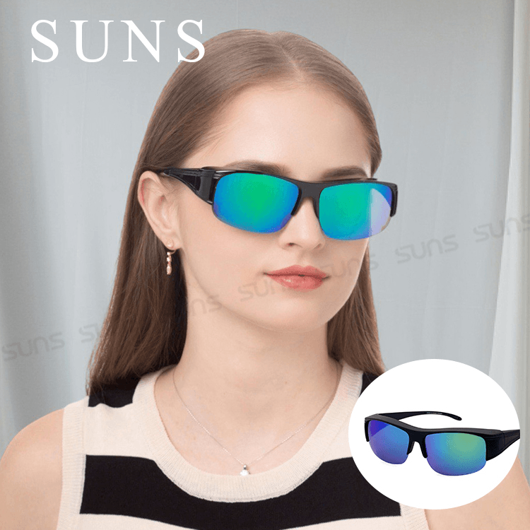 【suns】MIT偏光太陽眼鏡 半框套鏡 綠水銀 抗UV400 (可套鏡) 0
