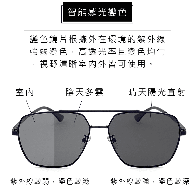 【suns】UV400智能感光變色偏光太陽眼鏡 飛行員墨鏡 抗UV 【23501】 3