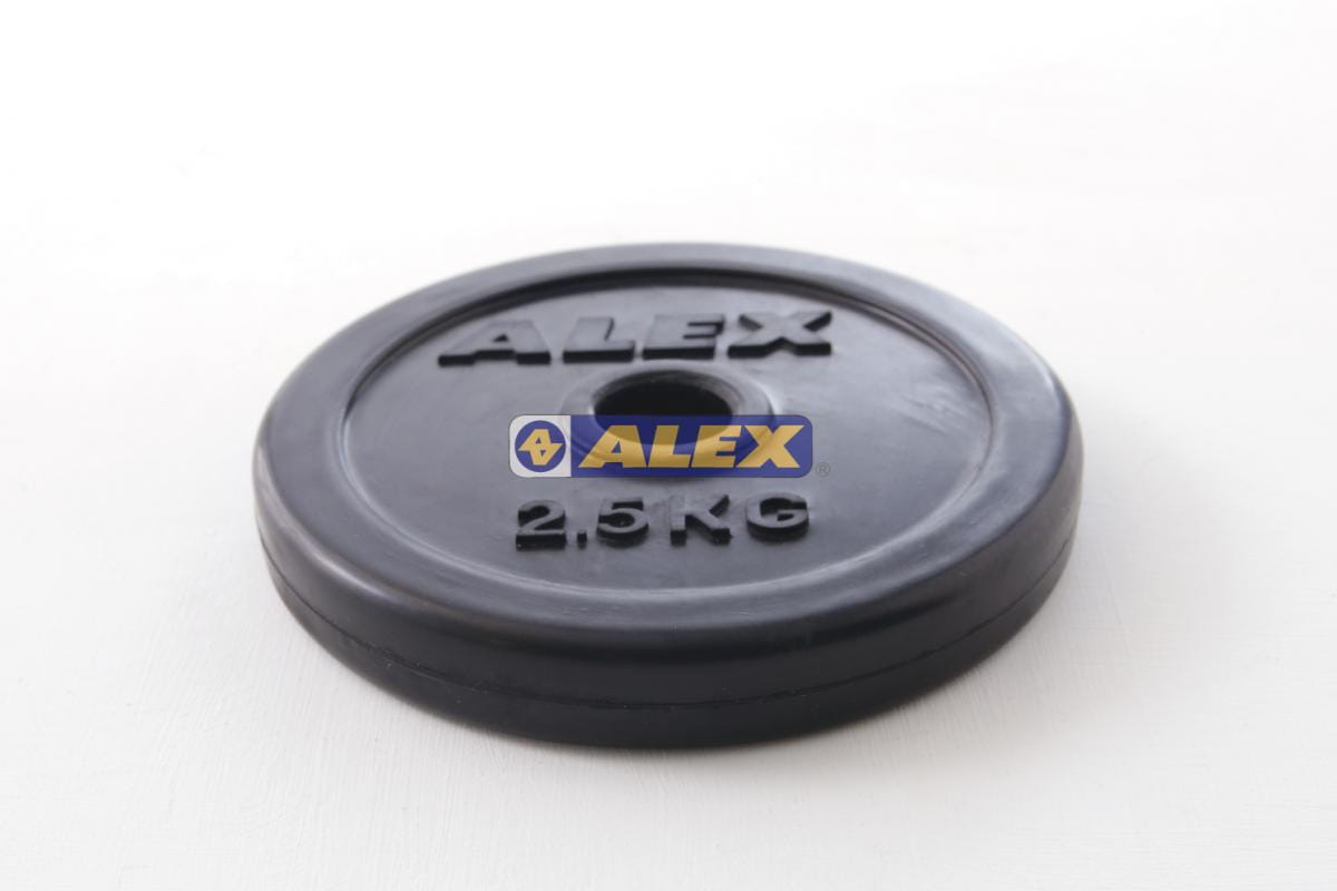 【ALEX】 A1903 包膠槓片(對)-5kg (2.5kg*2)舉重/健身/重訓 1