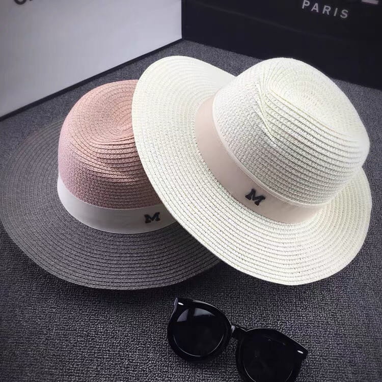 草帽 遮陽帽 細緻編織全年防曬法式風情百搭優雅閃變巨星名模風範 2