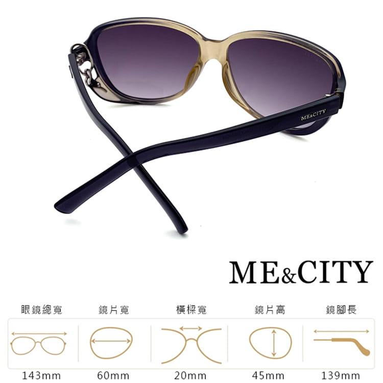 【ME&CITY】 甜美心型鑲鑽太陽眼鏡 抗UV (ME 120064 C102) 15