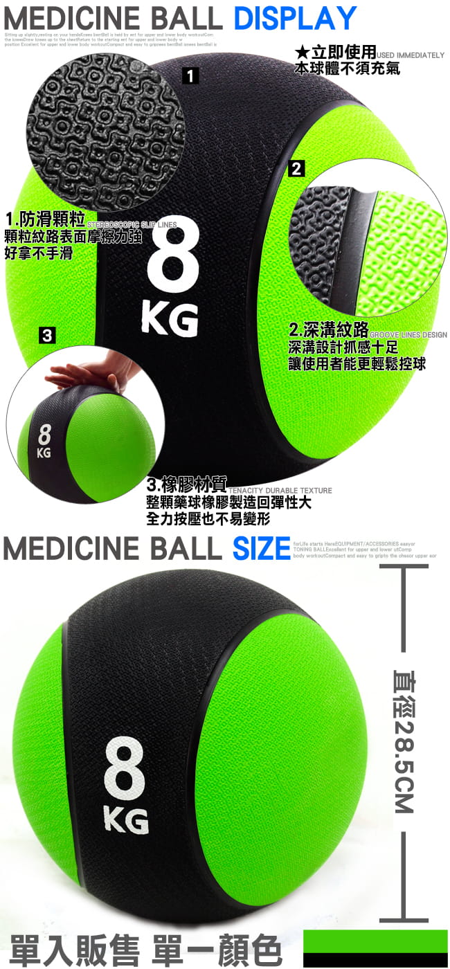 MEDICINE BALL橡膠8KG藥球 (8公斤彈力球韻律球.抗力球重力球重球.健身球) 9