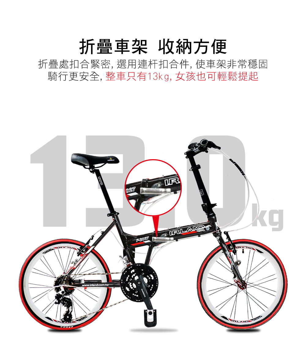 BIKEONE I5 20吋27速鋁合金折疊車shimano剎變一體指撥定位變速451輪前後快拆 7