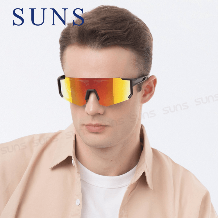 【suns】運動偏光太陽眼鏡 含內視鏡 黑框紅水銀 REVO電鍍 抗UV400 S160 4