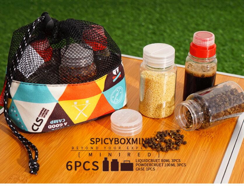 迷你調味瓶套裝戶外野營燒烤調料罐廚房便攜收納調料盒6件組合 2