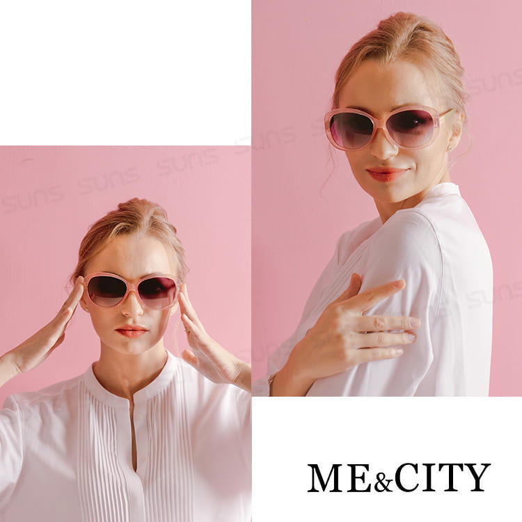 【ME&CITY】 甜美透粉簡約太陽眼鏡 抗UV (ME 1202 D03) 1