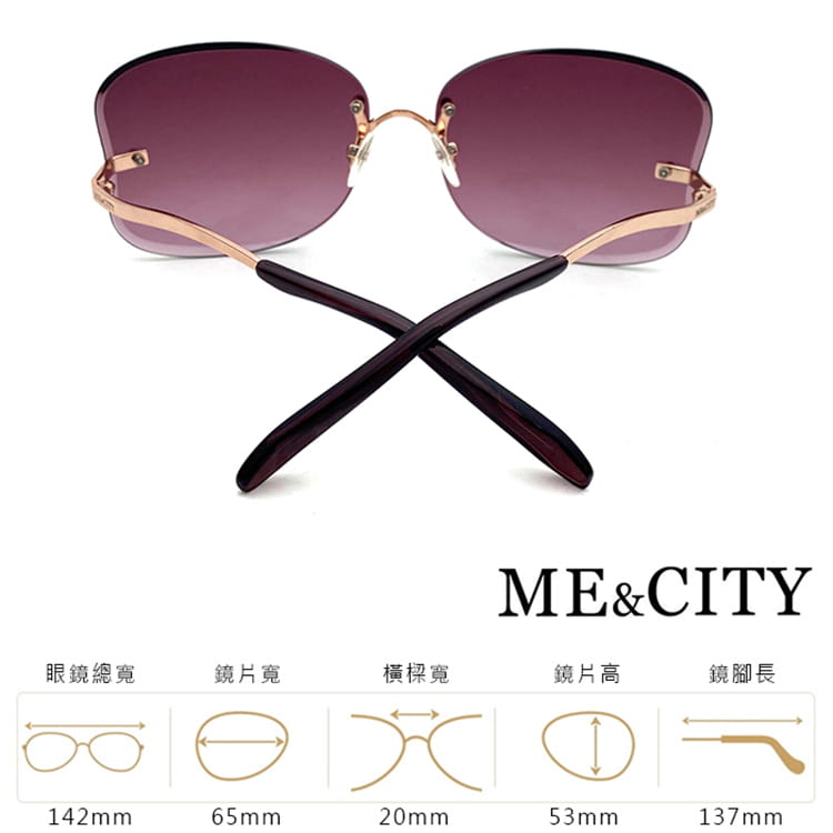 【ME&CITY】 曲線無框造型太陽眼鏡 抗UV400 (ME 1222 A05) 9