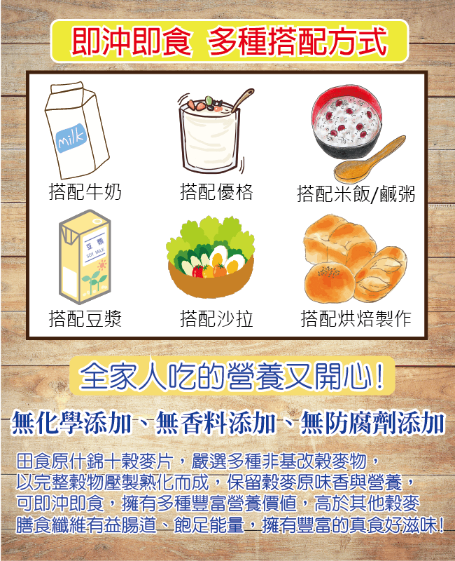 【田食原】什錦十榖麥片-500g/包 減醣飲食健身餐早餐 4
