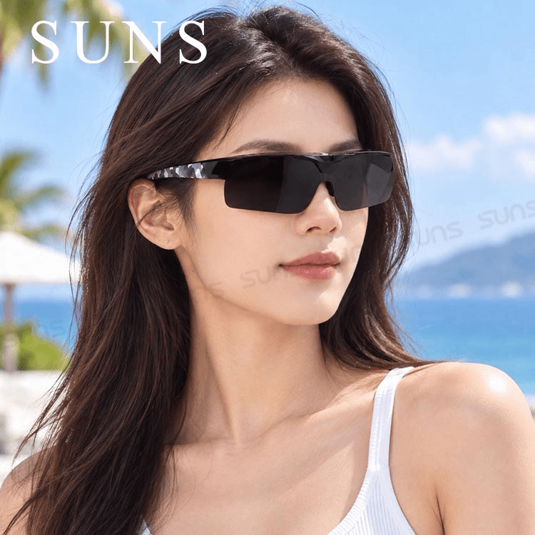 【suns】休閒上翻式偏光墨鏡 迷彩灰 (可套鏡) 抗UV 4