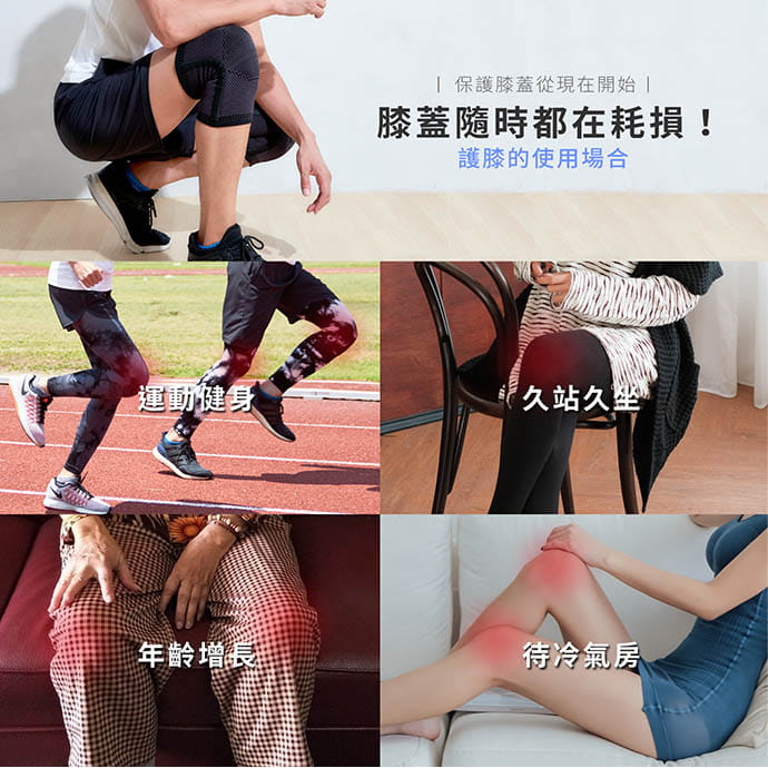 【GIAT】台灣製竹炭雙側壓條支撐透氣護膝(單支入) 9