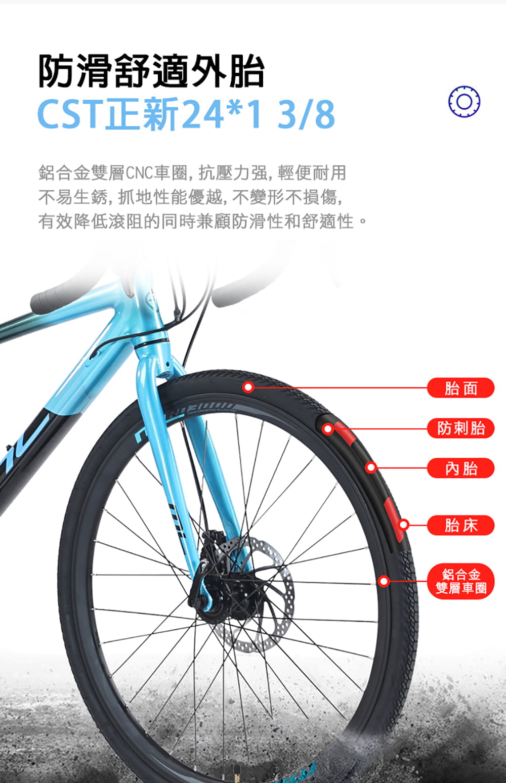 BIKEONE M5 PLUS 14速 鋁合金彎把公路車煞變合一搭載前後碟煞專為青少年兒童公路車設計 9