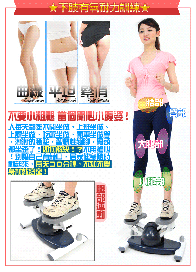 【SAN SPORTS】台灣製造搖擺踏步機(結合跑步機+扭扭盤) 4