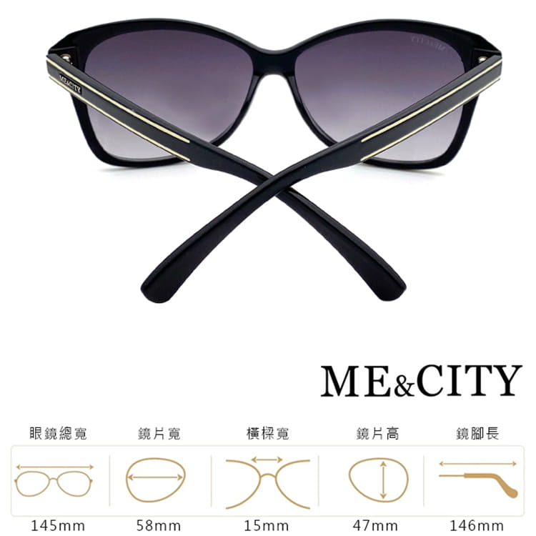 【ME&CITY】 極簡約雙色時尚太陽眼鏡 抗UV (ME 120024 L000) 13