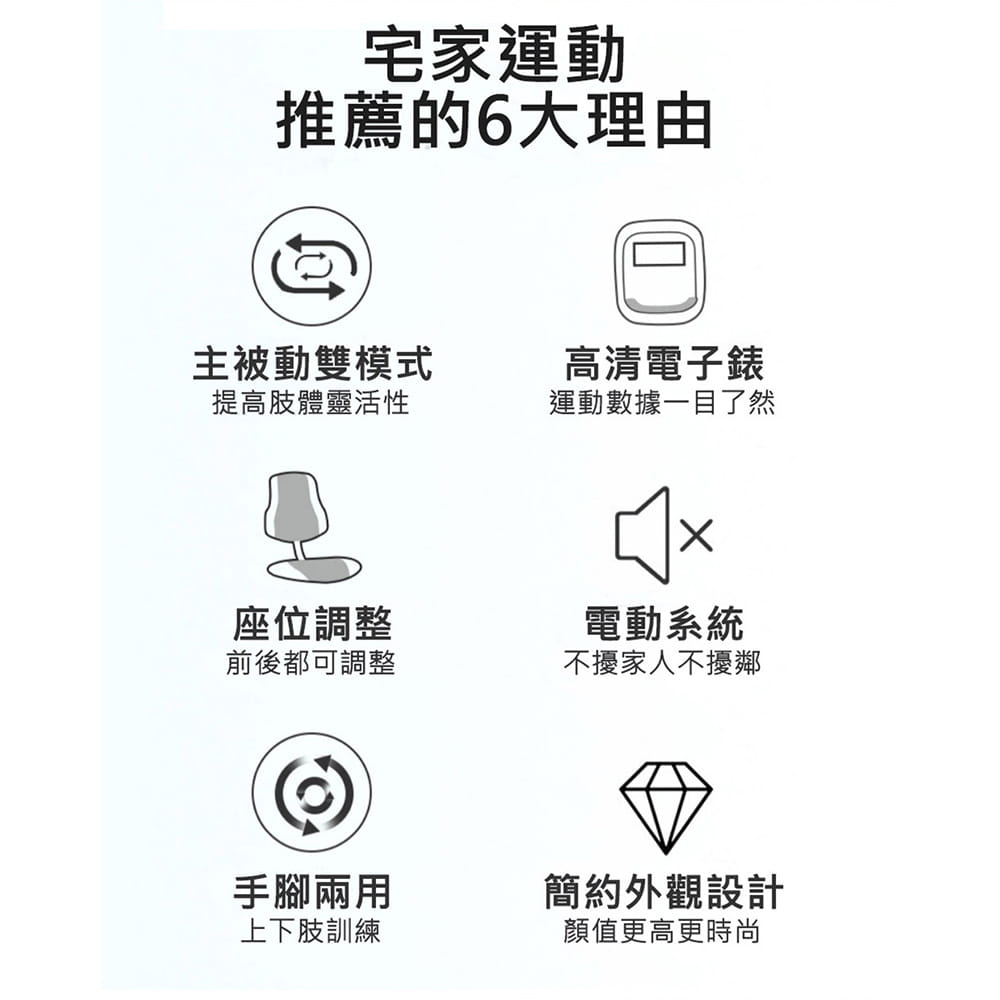【X-BIKE晨昌】到府安裝 可調速電動手足坐臥式健身車 銀髮族適用 70506E 9