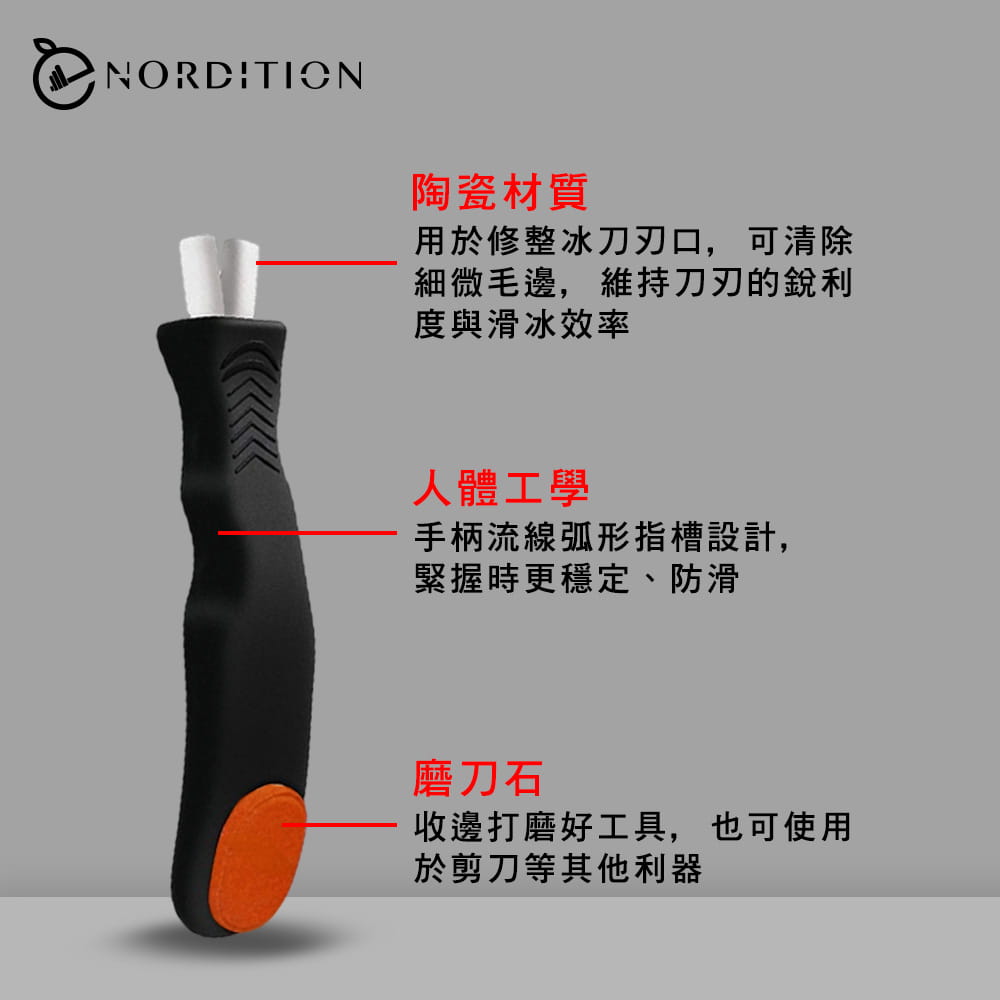 【NORDITION】冰鞋磨刀器 ◆ 曲棍球 花式溜冰 競速溜冰 冰球磨刀石 開刃器 冰刀收邊利器 磨刀 6