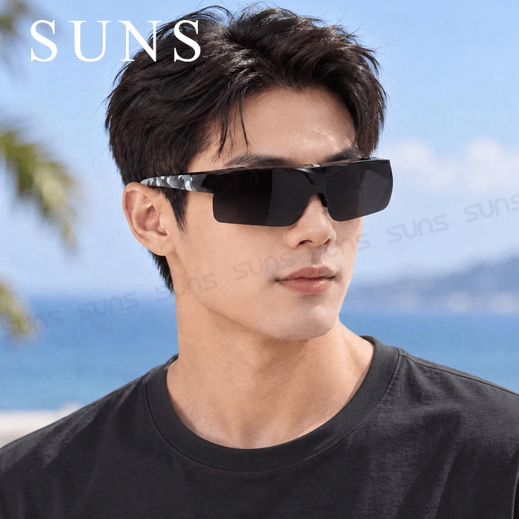 【suns】休閒上翻式偏光墨鏡 迷彩灰 (可套鏡) 抗UV 2