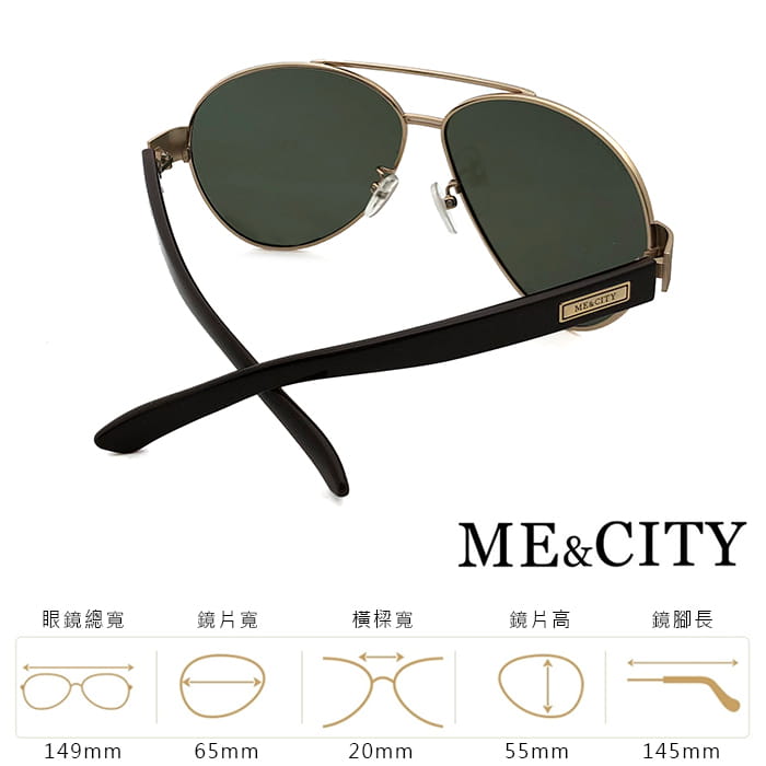 【ME&CITY】 時尚飛行員金屬偏光太陽眼鏡 抗UV (ME 1106 A01) 11
