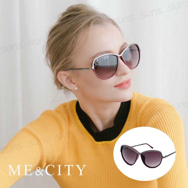 【ME&CITY】 巴黎香榭雙色經典太陽眼鏡 抗UV (ME 120018 E041) 0