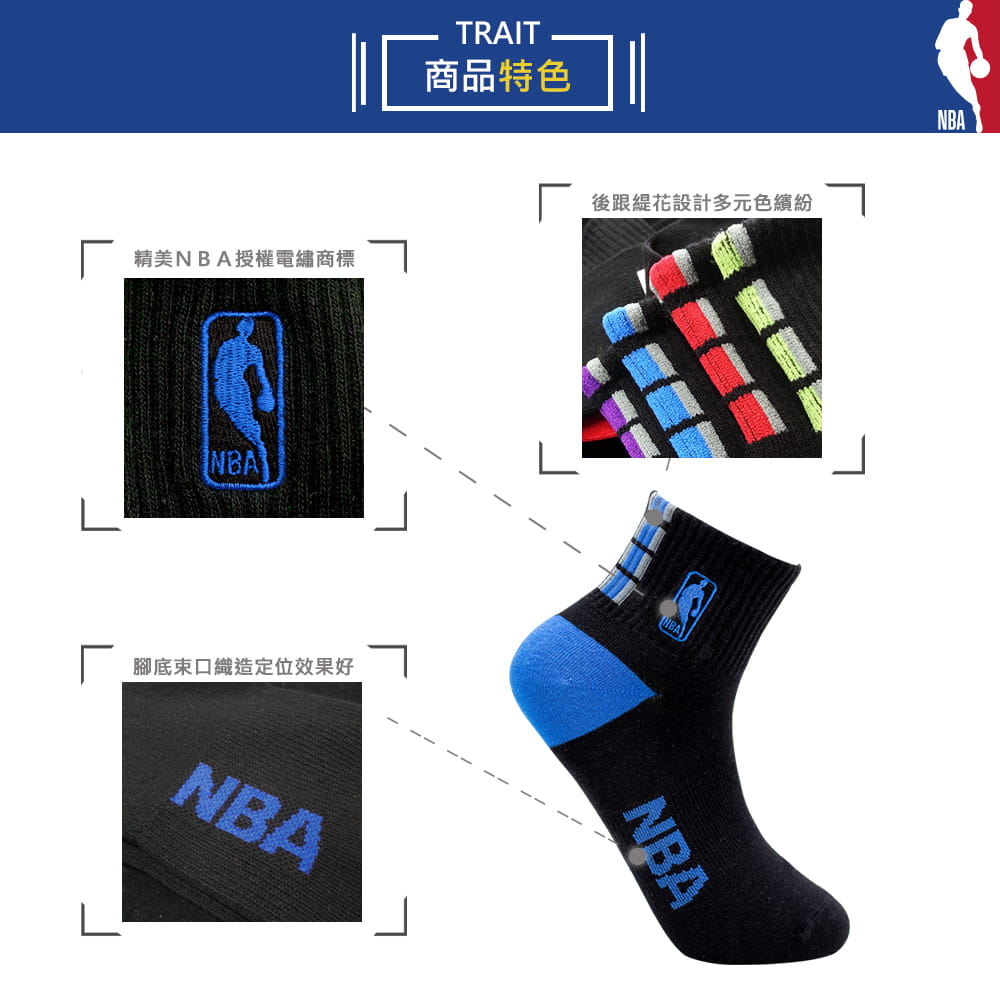 【NBA】襪子 平版襪 短襪 時尚經典刺繡短襪 5