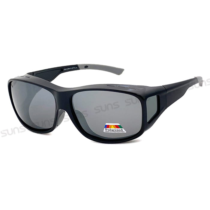 【suns】MIT運動偏光太陽眼鏡  黑框白水銀 抗UV400 (可套鏡) 5