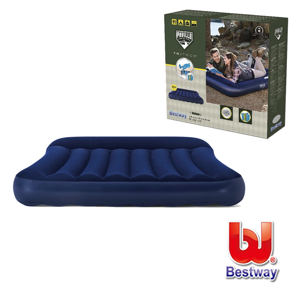 【Bestway】枕型植絨加大雙人充氣床 0