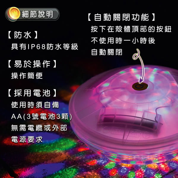 【Bestway】炫彩LED浮動泳池燈 4