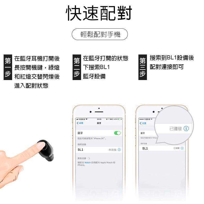 迷你藍芽無線耳機 台灣NCC認證 來電報號 單耳 聽音樂  開車通話 運動 9
